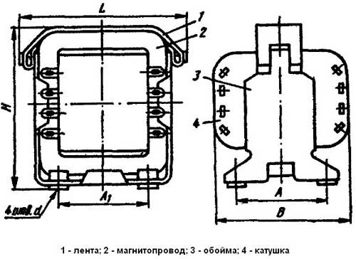 Рис.1. Схематическое изображение трансформатора ТА142-220-400