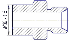 Рис.1. Схематическое изображение штуцера фланца НШ-32 (М30х1,5)