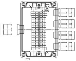 Рис.1. Схематическое изображение соединительной коробки КСРВ-Т58