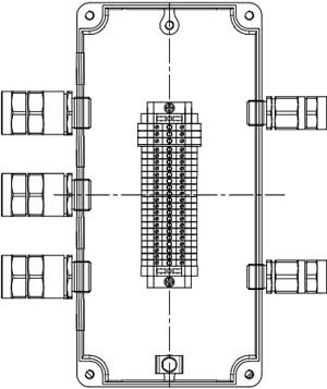 Рис.1. Схематическое изображение соединительной коробки КСРВ-Т78