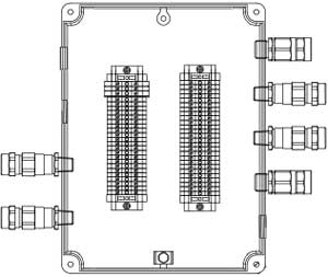 Рис.1. Схематическое изображение соединительной коробки КСРВ-Т91