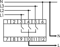 Рис.1. Схема подключения переключателя фаз PF-431