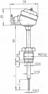 Рис.1. Схема термопреобразователя сопротивления ТСП-8041Р