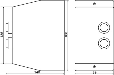 Рис.1. Схема габаритных размеров электромагнитного пускателу ПМК 12 (LE1-D12) 