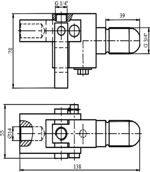 Рис.1. Габаритный чертеж съемника гидравлического СГ-004