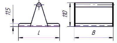Рис.1. Схема габаритных размеров сепаратора магнитного пластинчатого ППМ
